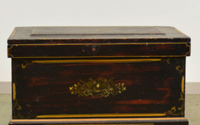 Stenciled and Painted Six-board Chest
