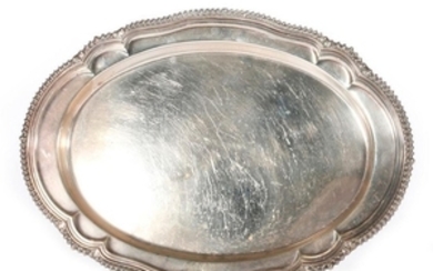 A sterling silver tray.