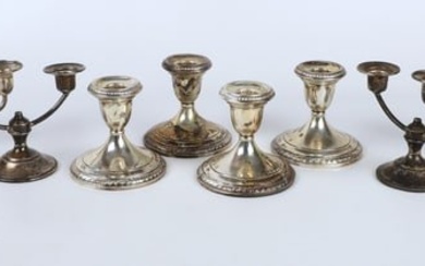 (8) Weighted sterling silver candlesticks