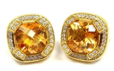Kieselstein Cord 18K Gold Diamond Yellow Beryl Earrings