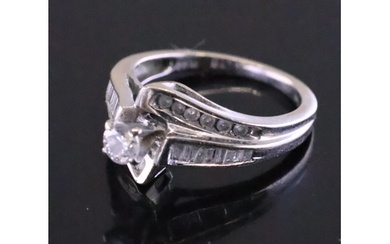 A 14ct white gold cluster diamond ring approx. 4.2 grams fin...