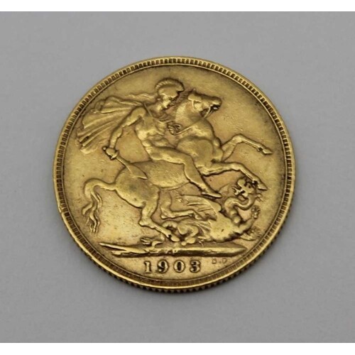 A 1903 GOLD FULL SOVEREIGN COIN
