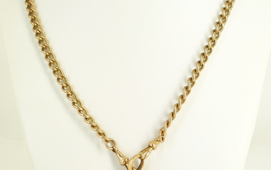 A 9ct GOLD ALBERT CHAIN AND PENCIL