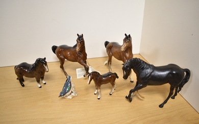 A Beswick Pottery horse study 'Black Beauty' number 2466 designed by Graham Tongue in black matt