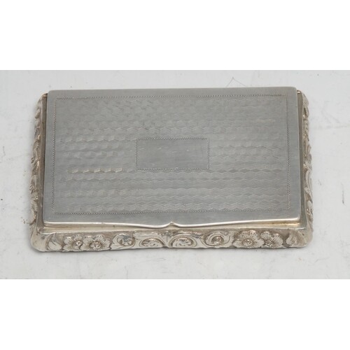 A Chinese China Trade period silver rectangular snuff box, e...