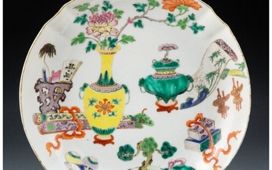 A Chinese Enameled Porcelain Plate, late Qing Dy