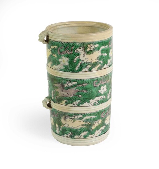 A Chinese Porcelain Cylindrical Box, Kangxi