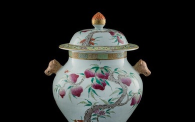 A Chinese famille rose covered jar, Guangxu period, Qing dynasty