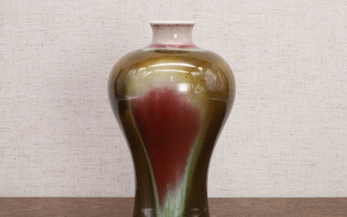 A Chinese flambé-glazed meiping vase