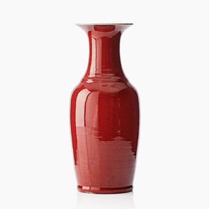 A Chinese red-glazed vase