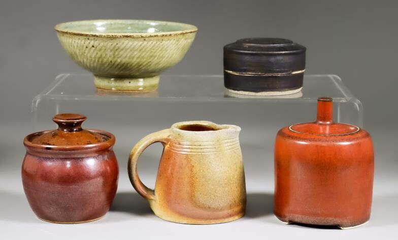 A Collection of Twenty-Four Stoneware Studio Ceramics by Various...