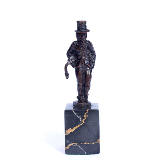 A Continental miniature bronze figure