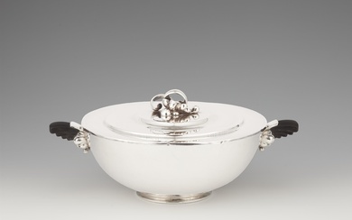 A Copenhagen silver dish and cover, model no. 547