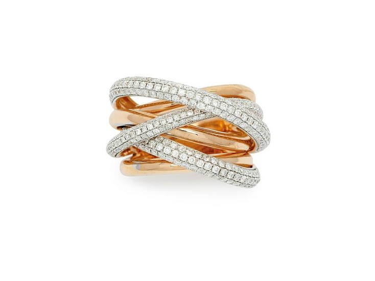 A Diamond and Pink Gold Ring