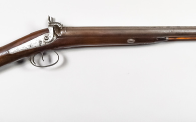 A Double Barrelled Muzzle Loading Percussion Shotgun, by Oakes of...
