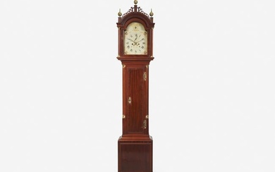 A Federal mahogany tall case clock, dial signed "Job White, Richmond," made in Massachusetts, market