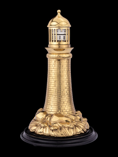 A French Gilt Bronze Lighthouse Annular Clock
