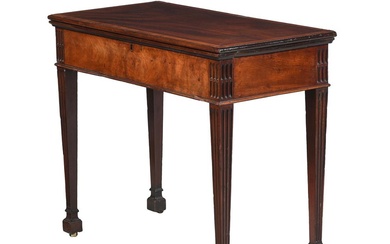 A GEORGE III MAHOGANY FOLDING GAMES TABLE, LATE 18TH CENTURY