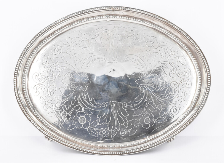 A GEORGE III STERLING SILVER TRAY