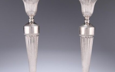 A GOOD PAIR OF GEORGE III NEO-CLASSICAL SILVER...