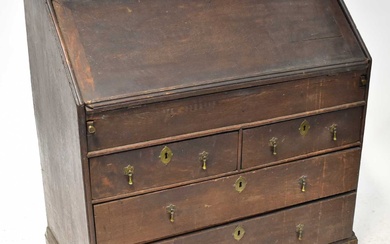 A George III mahogany bureau with fall front and fitted...