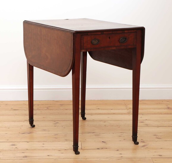 A George III strung and crossbanded satinwood Pembroke table