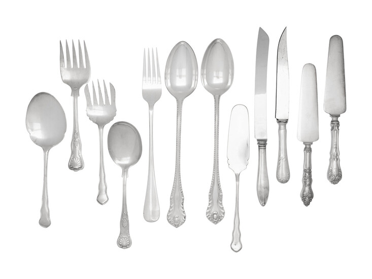 A Group of Silver-Plate Flatware Articles