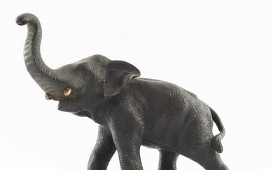 A Japanese bronze figure for an elephant