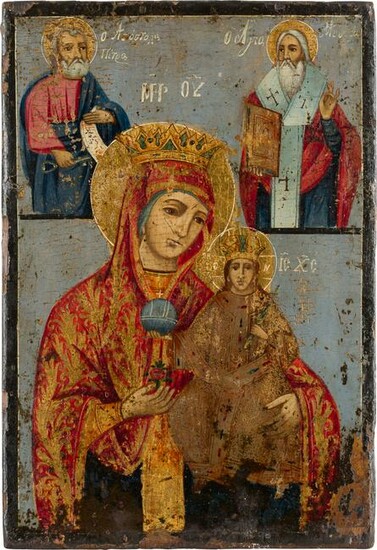 A LARGE ICON SHOWING THE MOTHER OF GOD 'THE UNFADING