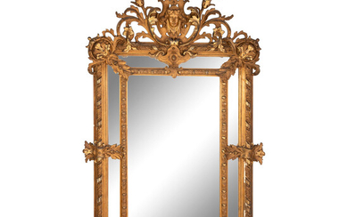 A Neoclassical Gilt Gesso Over Mantel Mirror