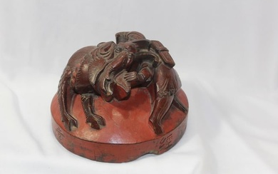 A Nicely Carved Wooden Lid or a Finial