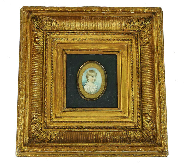 A PORTRAIT MINIATURE OF A YOUNG GIRL