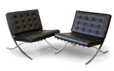 A Pair of Barcelona-style Lounge Chairs
