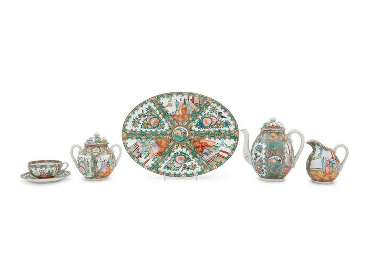 A Partial Set of Chinese Rose Medallion Porcelain