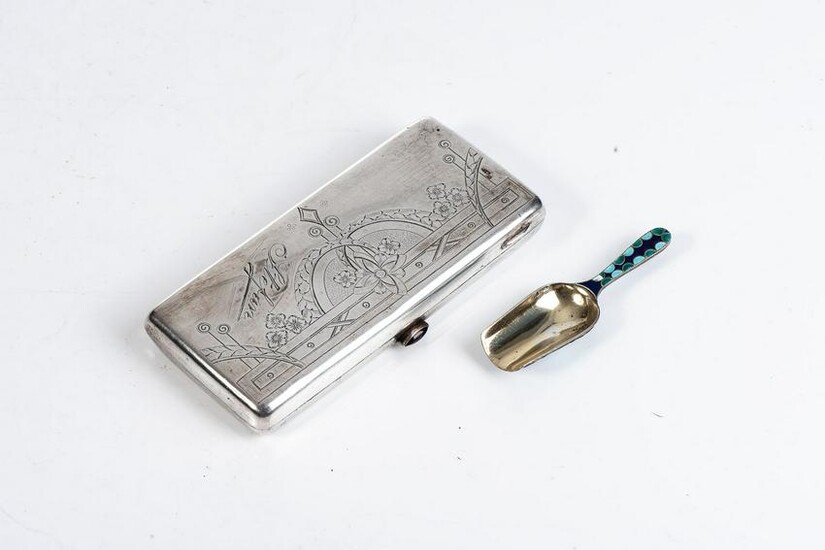 A RUSSIAN SILVER CHEROOT CASE, IVAN YEVSTIGNIEV, MOSCOW