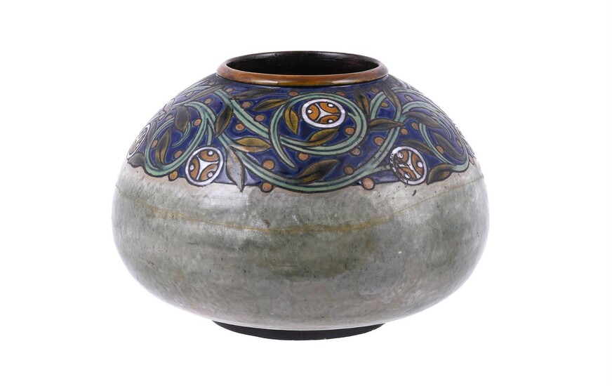 A Royal Doulton Harry Simeon decorated stoneware vase