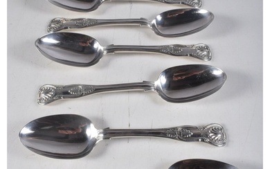 A Set of Six Victorian Silver Table Spoons by William Rawli...