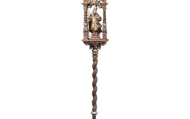 A South German notable processional pole with Saint Nicholas, circa 1680