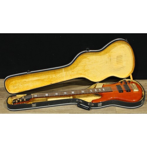 A Spector electric 5-string bass guitar, 116cm long, case