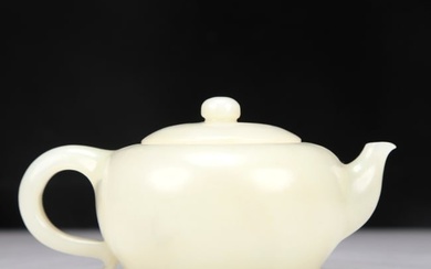 A Superb Imperial White Jade Teapot