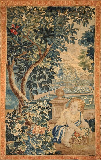 A Tapestry Fragment "Figure in the garden"