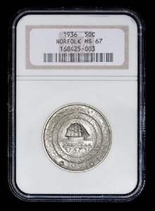 A United States 1936 Norfolk Commemorative 50c Coin
