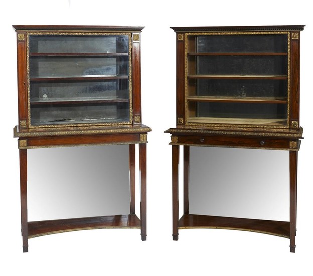 A VERY FINE PAIR OF MATCHED REGENCY PERIOD ROSEWOOD COLLECTION CABINETS