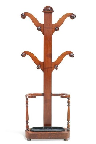 A VICTORIAN MAHOGANY HALL STAND, of tree-form with