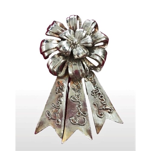 A VINTAGE FRENCH REVOLUTION ROSETTE FUR PIN, c.1940, Made by...