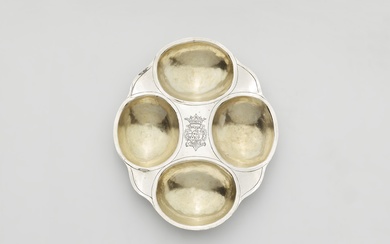 A Wesel parcel gilt silver spice dish