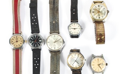 A collection of vintage gentleman's wristwatches