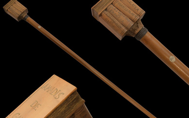 A rare Walking Stick, Cane with pommel in the form...