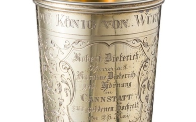 A silver-gilt beaker as a golden wedding gift of King Wilhelm II of Württemberg, Stuttgart, court