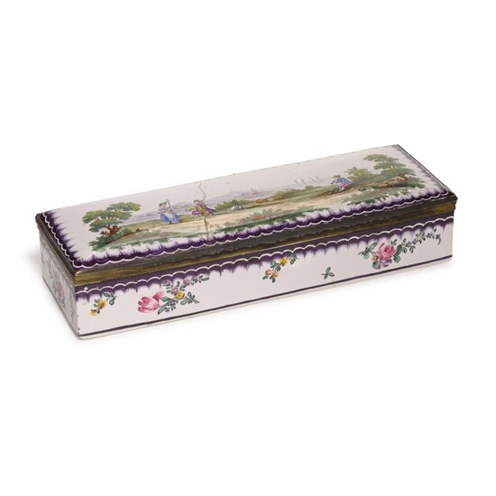 A silver-mounted Sceaux faience box, circa 1900